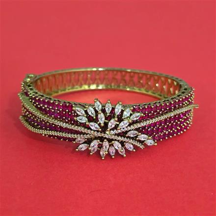 Cz Openable Kada With Mehndi Plating