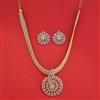 Cz Classic Pendant Set With 2 Tone Rhodium Plating