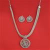 Cz Classic Pendant Set With 2 Tone Rhodium Plating
