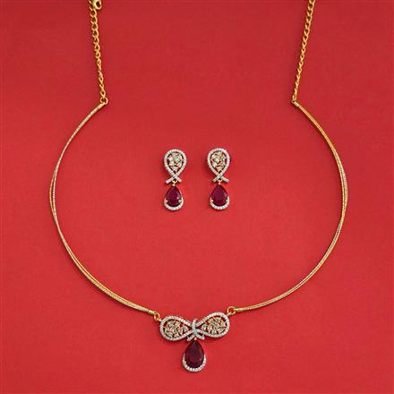 Cz Classic Pendant Set With 2 Tone Plating