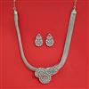 Cz Classic Pendant Set With 2 Tone Rhodium Plating