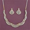 Cz Classic Necklace Set With Carat 2 Tone Rhodium Plating