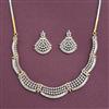 Cz Classic Necklace Set With Carat 2 Tone Rhodium Plating
