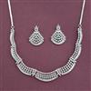 Cz Classic Necklace Set With Carat 2 Tone Rhodium Plating
