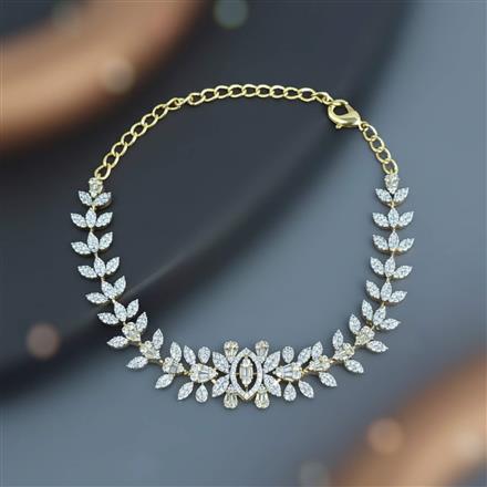 Cz Adjustable Bracelet With Carat 2 Tone Rhodium Plating