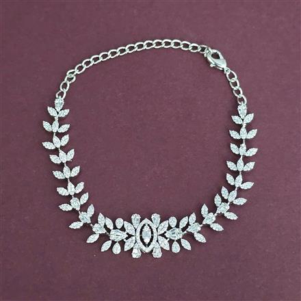 Cz Adjustable Bracelet With Carat 2 Tone Rhodium Plating