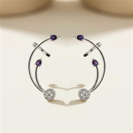 Cz Earcuff With Rhodium Plating