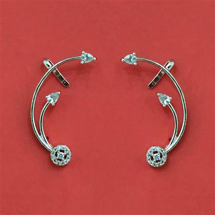 Cz Earcuff With Rhodium Plating