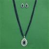 Cz Pearl Pendant Set With Rhodium Plating