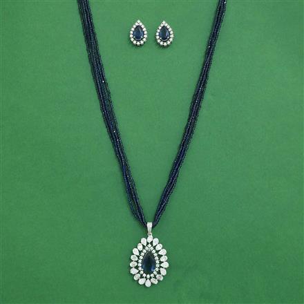 Cz Pearl Pendant Set With Rhodium Plating