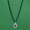 Cz Pearl Pendant Set With Rhodium Plating