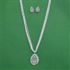 Cz Pearl Pendant Set With Rhodium Plating