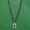 Cz Pearl Pendant Set With Rhodium Plating