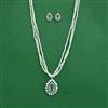 Cz Pearl Pendant Set With Rhodium Plating