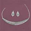 Cz Classic Necklace Set With Rhodium Plating