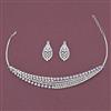 Cz Classic Necklace Set With Rhodium Plating