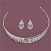 Cz Classic Necklace Set With Rhodium Plating