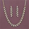 Cz Classic Necklace Set With Mehndi 2 Tone Rhodium Plating
