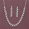 Cz Classic Necklace Set With Mehndi 2 Tone Rhodium Plating