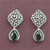 Cz Classic Earring With Rhodium Plating