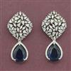 Cz Classic Earring With Rhodium Plating