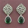Cz Classic Earring With Rhodium Plating