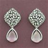 Cz Classic Earring With Rhodium Plating