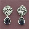 Cz Classic Earring With Rhodium Plating