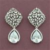 Cz Classic Earring With Rhodium Plating