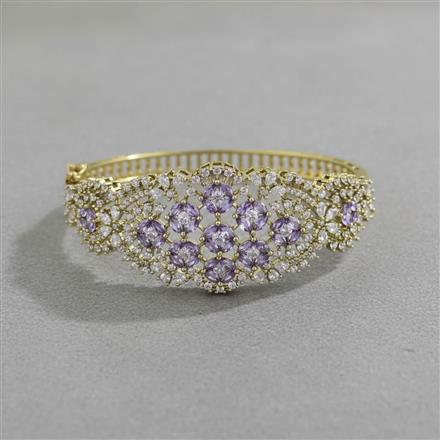 Cubic Zirconia Openable Kada With Mehndi Plating