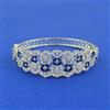 Cubic Zirconia Openable Kada With Rhodium Plating