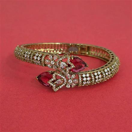 Cz Openable Kada With Mehndi Plating