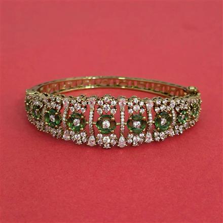 Cz Openable Kada With Mehndi Plating