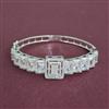 Cz Openable Kada With Rhodium Plating
