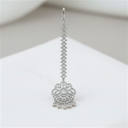 Cubic Zirconia Classic Tikka With Mehndi 2 Tone Rhodium Plating