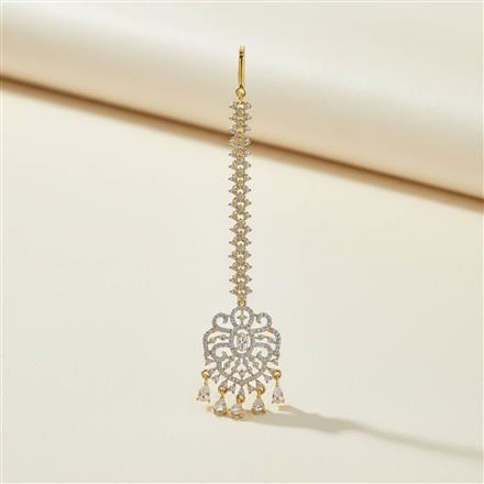 Cz Classic Tikka With Mehndi 2 Tone Rhodium Plating