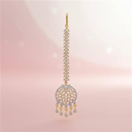 Cz Classic Tikka With Mehndi 2 Tone Rhodium Plating