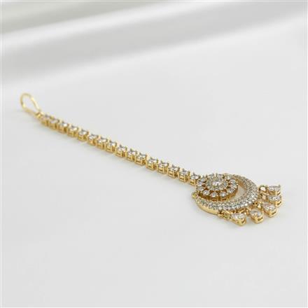 Cz Delicate Tikka With Mehndi 2 Tone Rhodium Plating