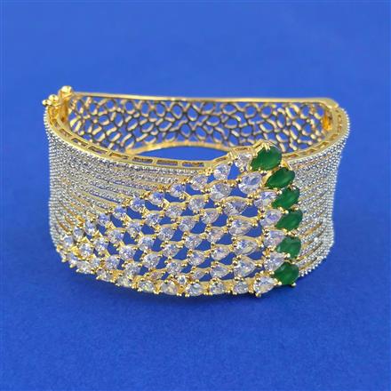 Cubic Zirconia Openable Kada With 2 Tone Plating