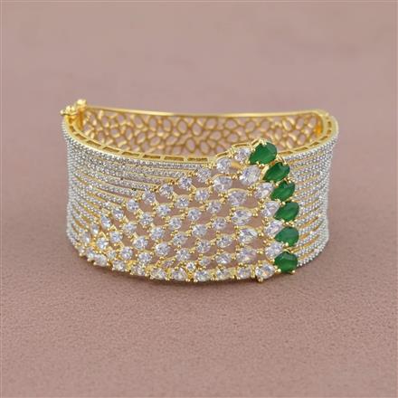 Cubic Zirconia Openable Kada With 2 Tone Plating