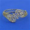 Cubic Zirconia Openable Kada With Mehndi 2 Tone Rhodium Plating