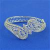 Cubic Zirconia Openable Kada With Mehndi 2 Tone Rhodium Plating