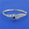 Cubic Zirconia Openable Kada With Rhodium Plating