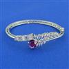 Cubic Zirconia Openable Kada With Rhodium Plating