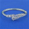 Cubic Zirconia Openable Kada With Rhodium Plating