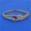 Cubic Zirconia Openable Kada With Rhodium Plating