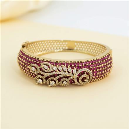 Cz Openable Kada With Mehndi Plating