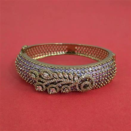 Cz Openable Kada With Mehndi Plating