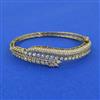 Cubic Zirconia Openable Kada With Mehndi 2 Tone Rhodium Plating