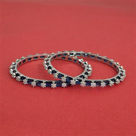 Cz Classic Bangles With Rhodium Plating